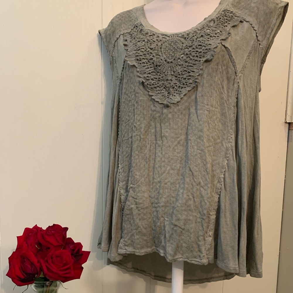 Olive green Knox Rose boho shirt